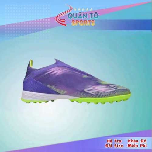 Giày Bóng Đá F50 Elite Tím Vạch Xanh Lá TF KHÔNG DÂY
