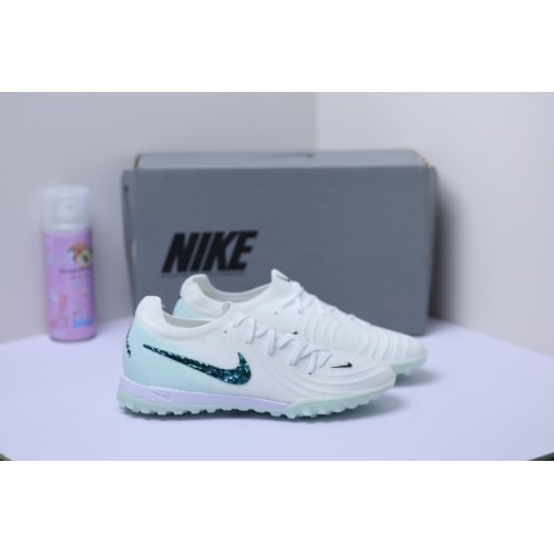 Giày Bóng Đá Nike Phantom GX2 Elite V1 Cổ Lửng TF Trắng Gót Xanh Vạch Xanh Ngọc