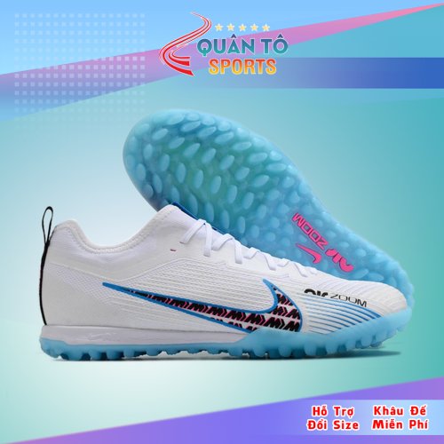 Giày Bóng Đá Trẻ Em Nike Mercurial Vapor 15 Pro Cổ Lửng HQ TF Trắng Gót Xanh