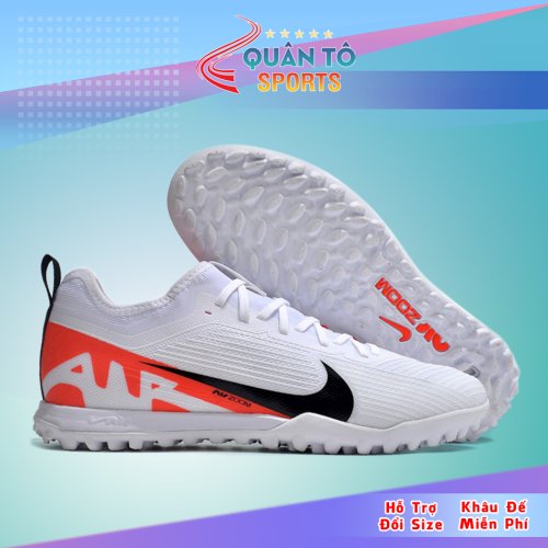 Giày Bóng Đá Nike Mercurial Vapor 15 Pro Cổ Lửng HQ TF Trắng Gót Đỏ