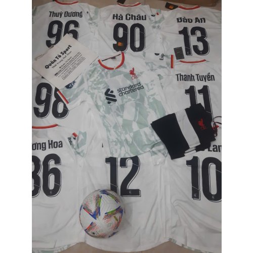 Đơn Áo Liverpool Trắng Loang Xanh