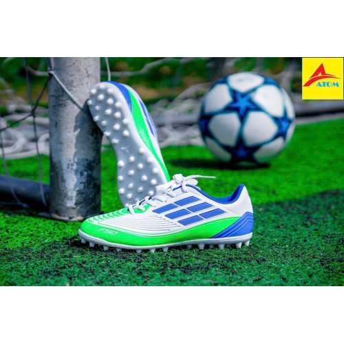 Giày Bóng Đá VN F50  Đệm Eva Trắng Xanh MG