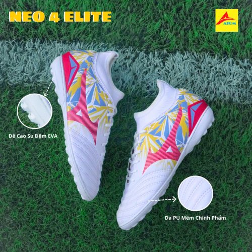 Giày Bóng Đá VN Mizuno Neo 4 Elite Đệm Eva Trắng Đỏ Cổ Cao TF