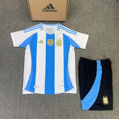Bộ Bóng Đá Tuyển Argentina Copa America Sân Nhà 2024 Xanh Sọc Trắng