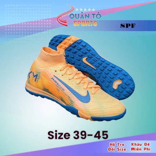 Giày Bóng Đá Nike Mercurial Superfly 10 Elite Mbappe Cam Xanh Biển Cổ Cao TF